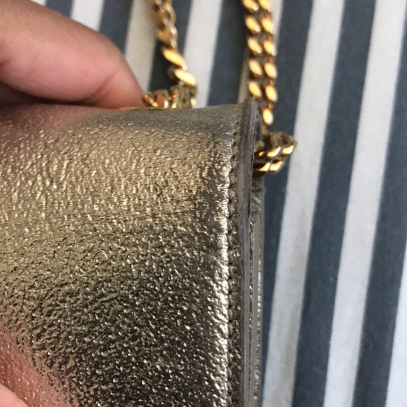 YSL Gold+Silver Leather Monogramme Satchel - Picture 4 of 9